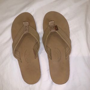 Rainbow Leather Flip Flops Women’s size 7 1/2